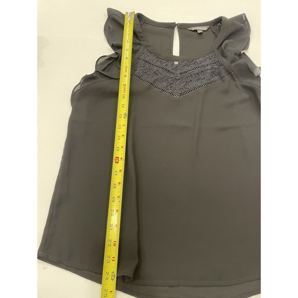 Express Sleeveless Black Ruffle Tank Top Shirt XS Women's Extra Small Career - Picture 6 of 7